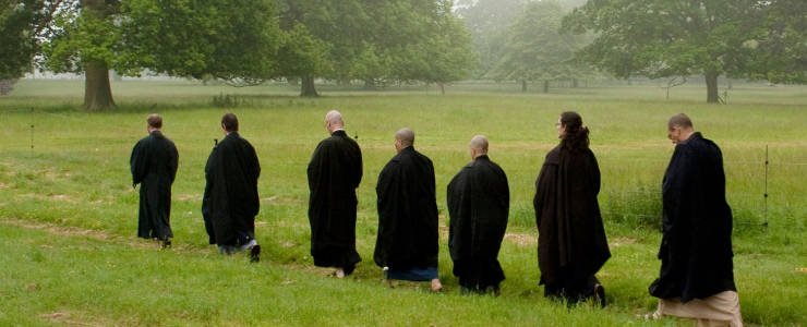 Zen monks walking